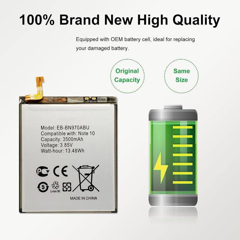 MAXSHARKS New Upgraded Battery for Galaxy Note 10, EB-BN970ABU Replacement Battery Compatible with Samsung Galaxy Galaxy Note 10, with Repair Tools & Instruction - Image 3